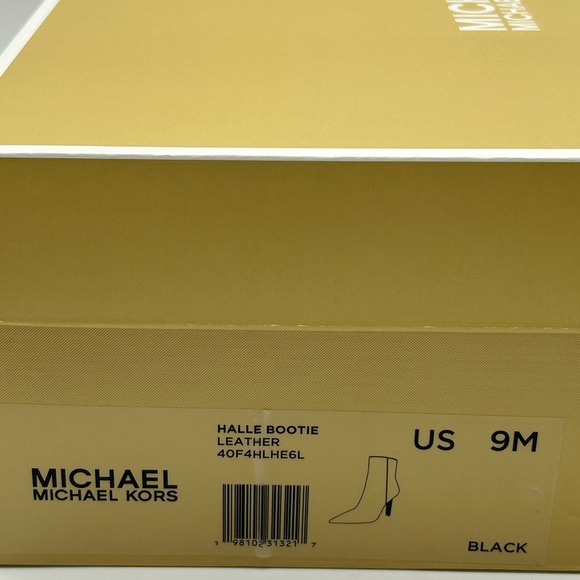 MICHAEL Michael Kors Black Leather Ankle Boots with Silver Heel Size 9M NWB - Picture 11 of 12